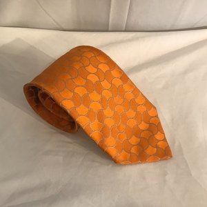 Giorgio Armani Orange/Silver 100% Silk Necktie